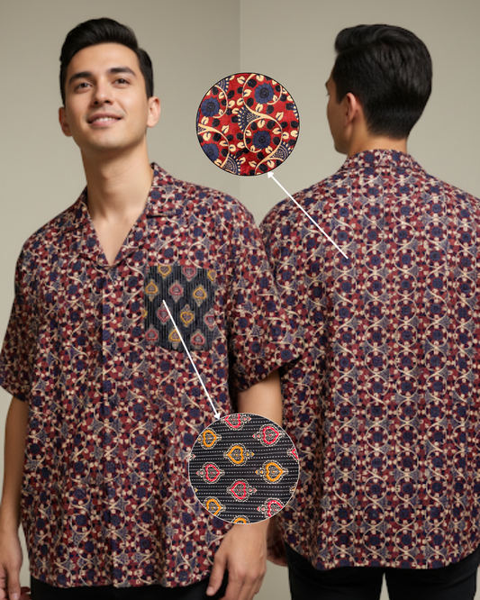 Boho Printed Vacation Half-Sleeved Shirt